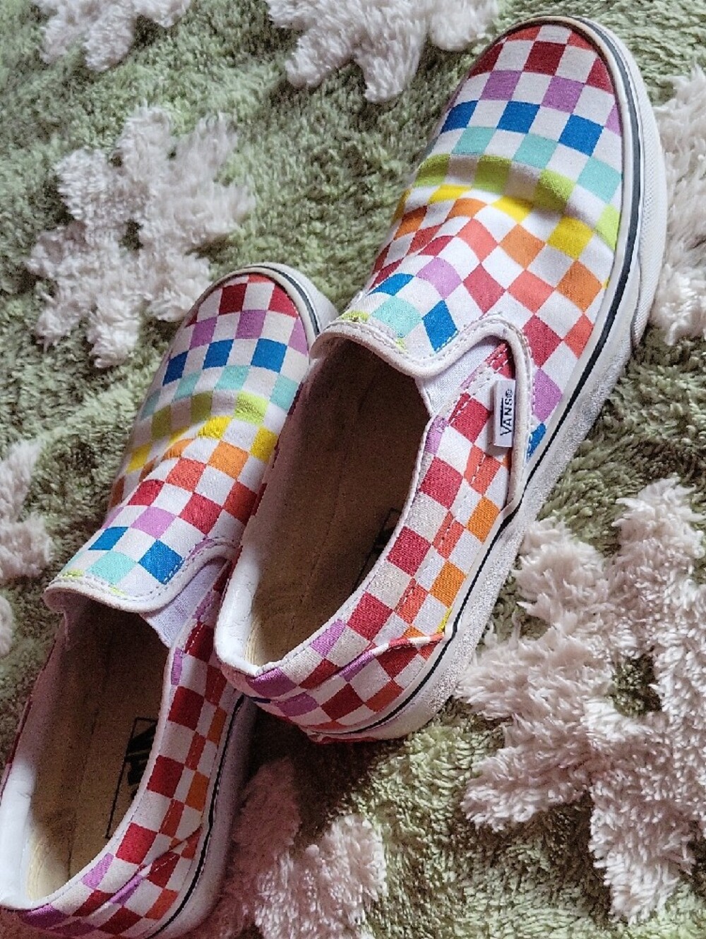 Vans Rainbow Checkerboard Slip-On Sneakers - Picture 2 of 5